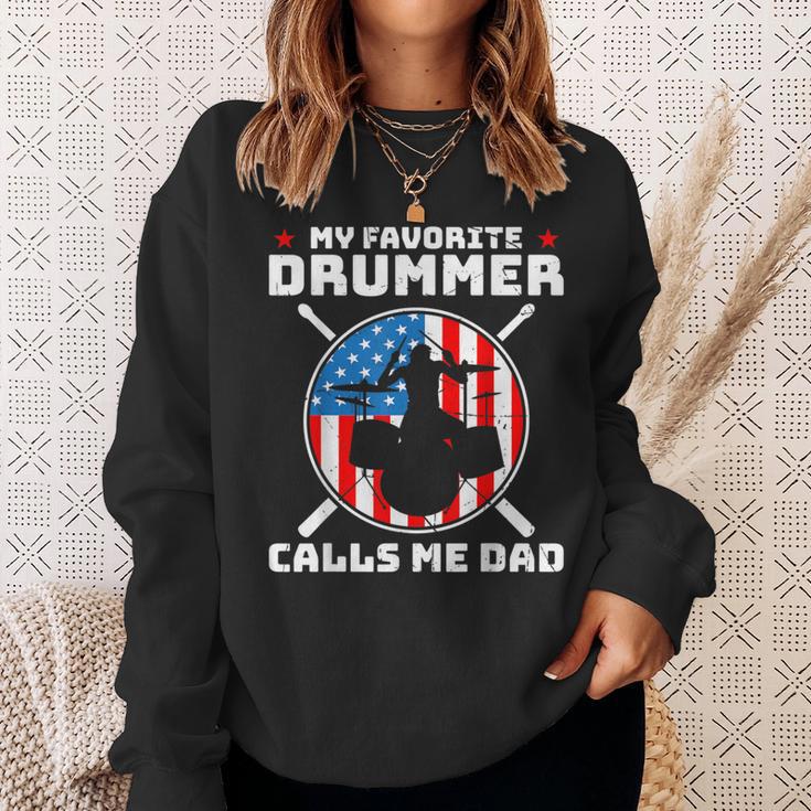 My Favorite Drummer Calls Me Dad Drummer Sweatshirt Gifts for Her