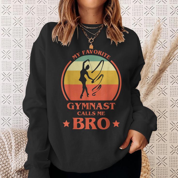 My Favorite Gymnast Calls Me Bro Gymnastics Brother Sweatshirt Gifts for Her