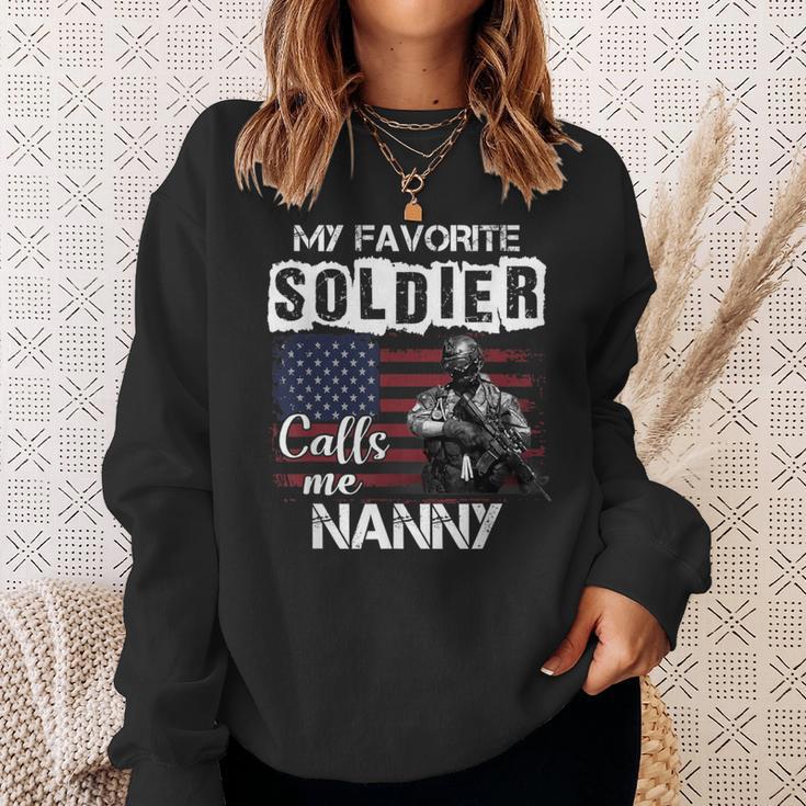 My Favorite Soldier Calls Me Nanny Army Veteran Sweatshirt Gifts for Her