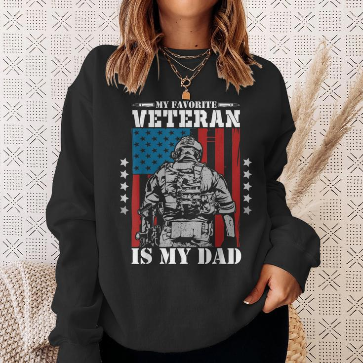 My Favorite Veteran Is My Dad Veterans Day Memorial Day Sweatshirt Gifts for Her