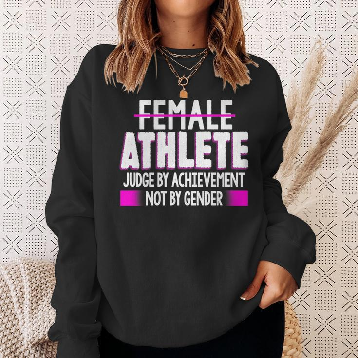 Female Athlete Judge By Achievement Not Gender Fun Sweatshirt Gifts for Her