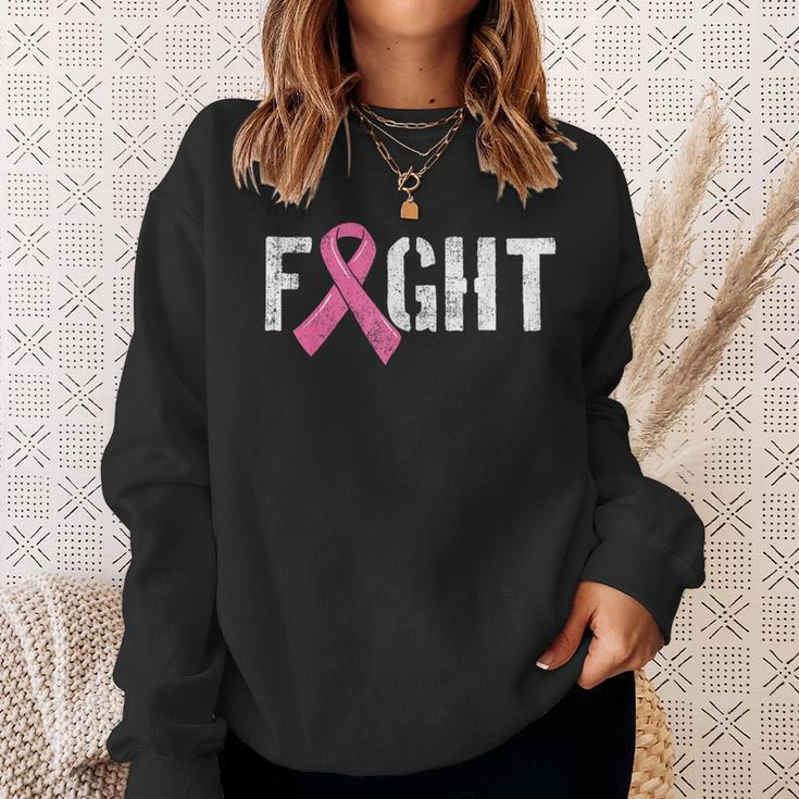 Fight Breast Cancer Disease Pink Ribbon Idea Sweatshirt Gifts for Her