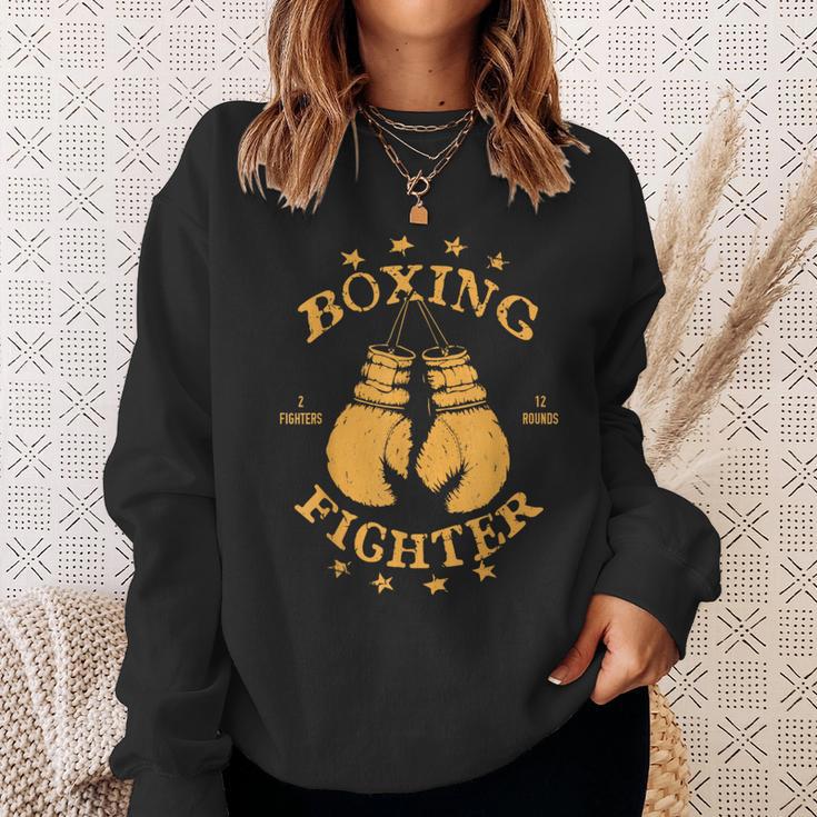 Fighter Boxing Gloves Vintage Boxing Sweatshirt Gifts for Her