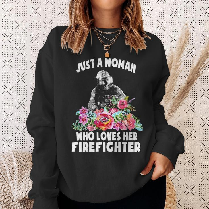 Firefighter Love My Firefighter Sweatshirt Gifts for Her