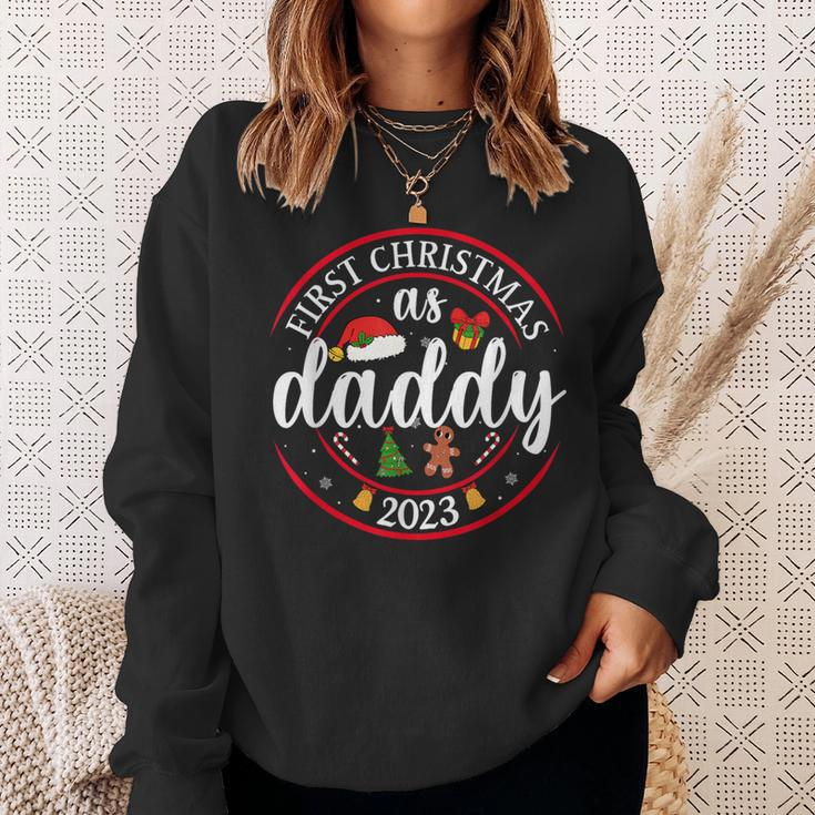 First Christmas As A Daddy Family Santa Hat Xmas Pjs New Dad Sweatshirt Gifts for Her