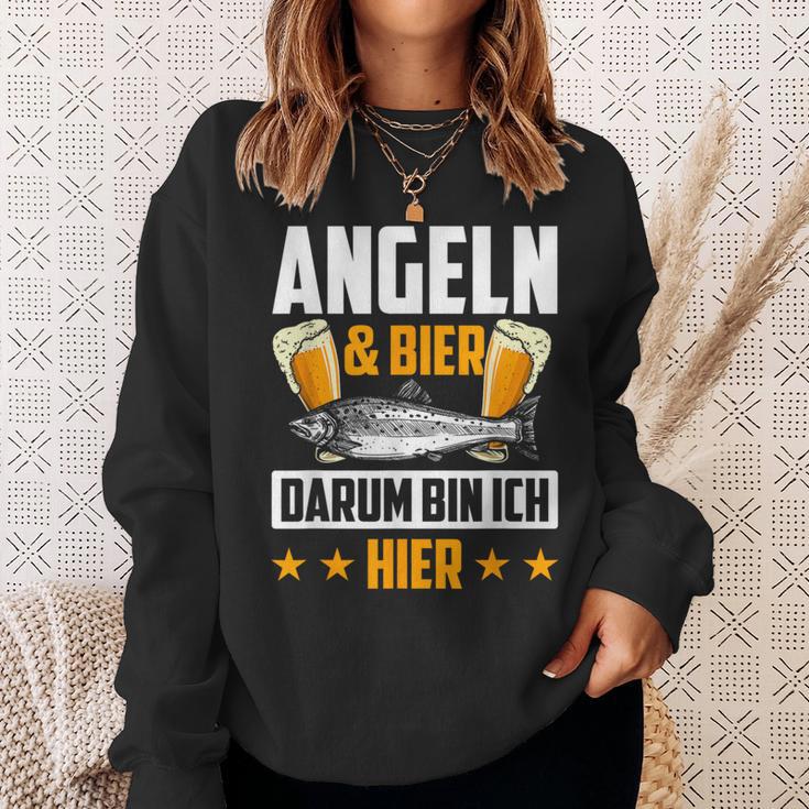 Fischen & Bier Darum Bin Ich Hier Fischen Sweatshirt Geschenke für Sie