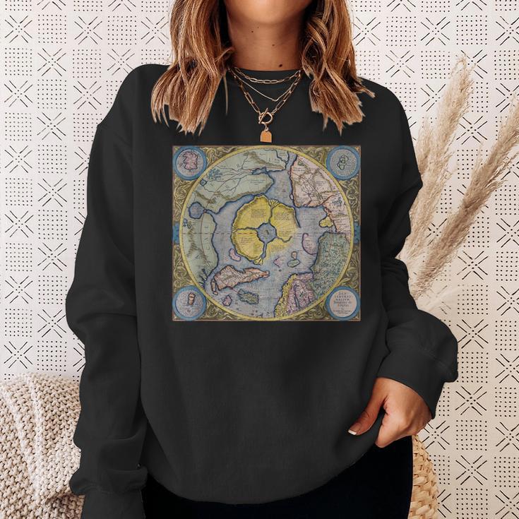 Flat Earth Antique Map Sweatshirt Geschenke für Sie