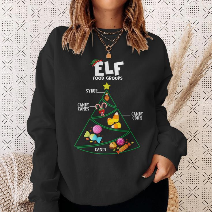 Food Groups Elf Buddy Christmas Pajama Xmas Sweatshirt Gifts for Her