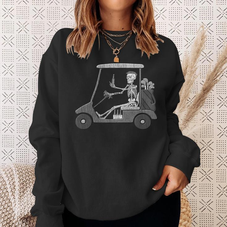 Forever Golfing Skeleton Driving A Golf Cart Sweatshirt Gifts for Her