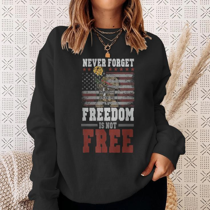 Never Forget Freedom Is Not Free Veterans Day Dad Papa Sweatshirt Gifts for Her