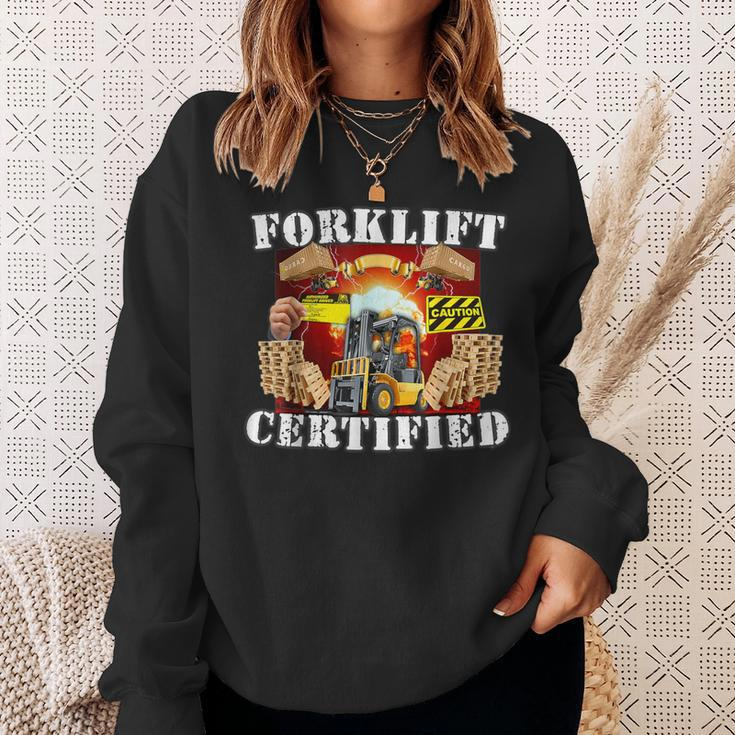 Forklift Certified Forklift Oddly Specific Meme Sweatshirt Gifts for Her