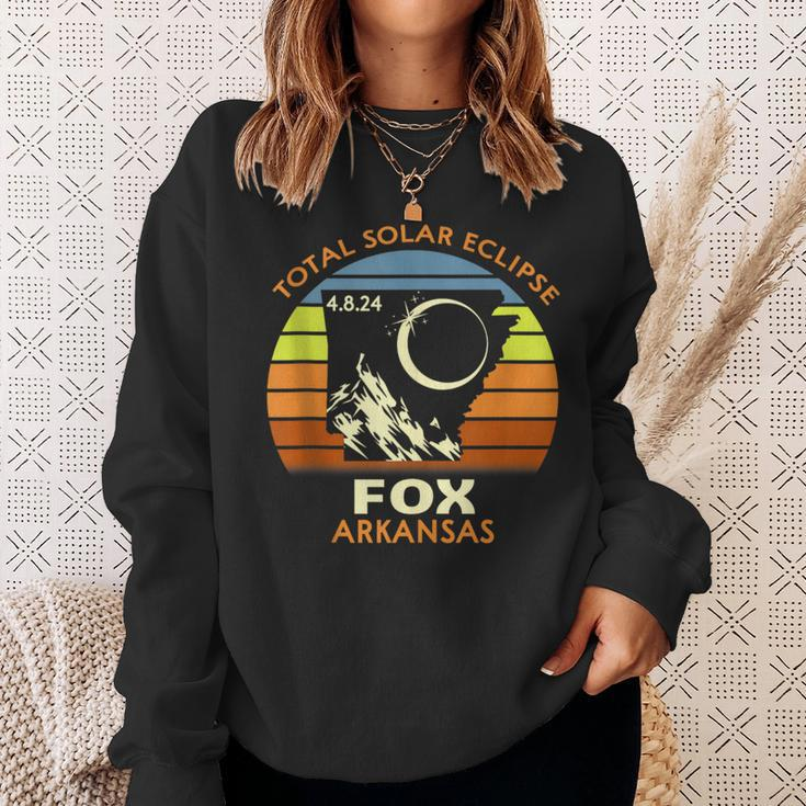 Fox Arkansas Total Solar Eclipse 2024 Sweatshirt Gifts for Her