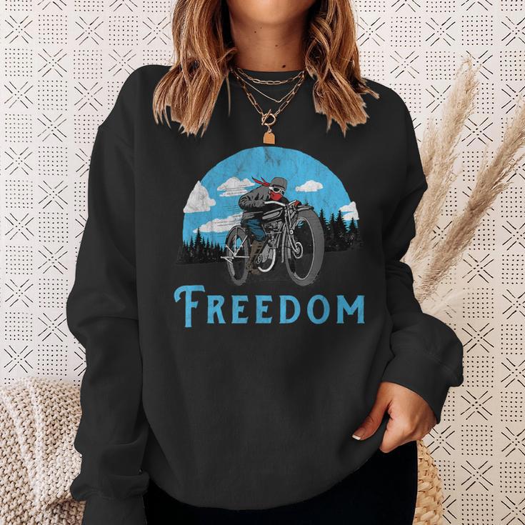 Freedom Old School Motorcycle Rider Retro Sweatshirt Gifts for Her