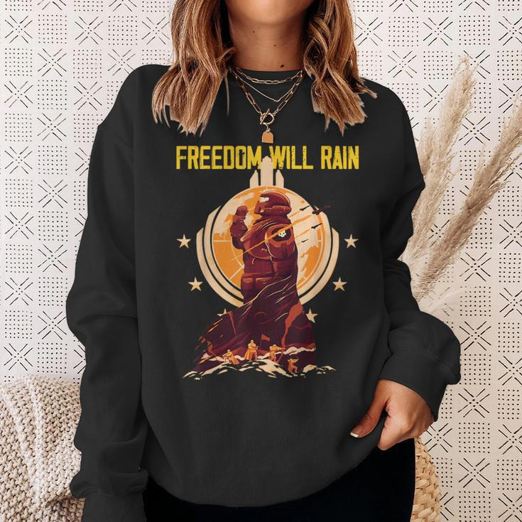 Freedom Will Rain Hell Of Diver Helldiving Lovers Outfit Sweatshirt Gifts for Her