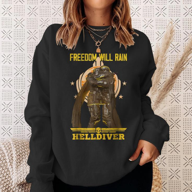 Freedom Will Rain Hell Of Diver Lovers Outfit Sweatshirt Gifts for Her