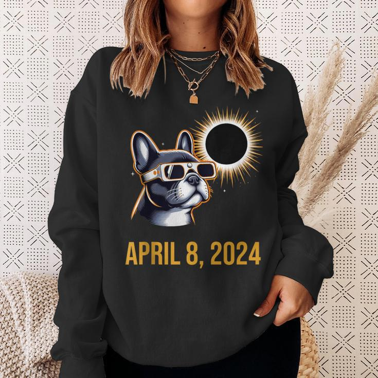 French Bulldog America 2024 Total Solar Eclipse Accessories Sweatshirt Gifts for Her