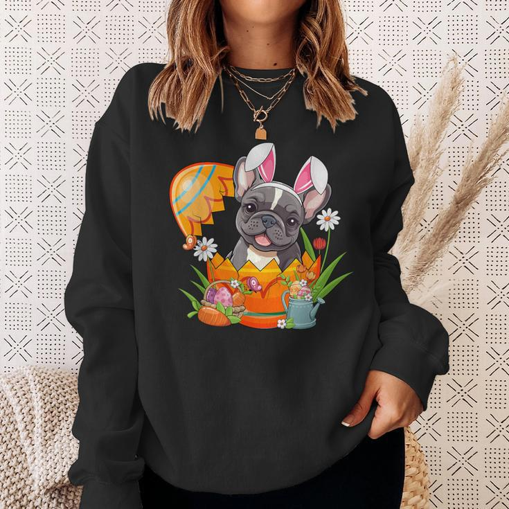 French Bulldog Rabbit Ears Easter Egg Pet Owner Women Sweatshirt Gifts for Her