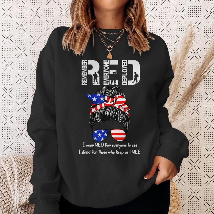 On Friday We Wear Red Military Support Troops Sweatshirt Gifts for Her
