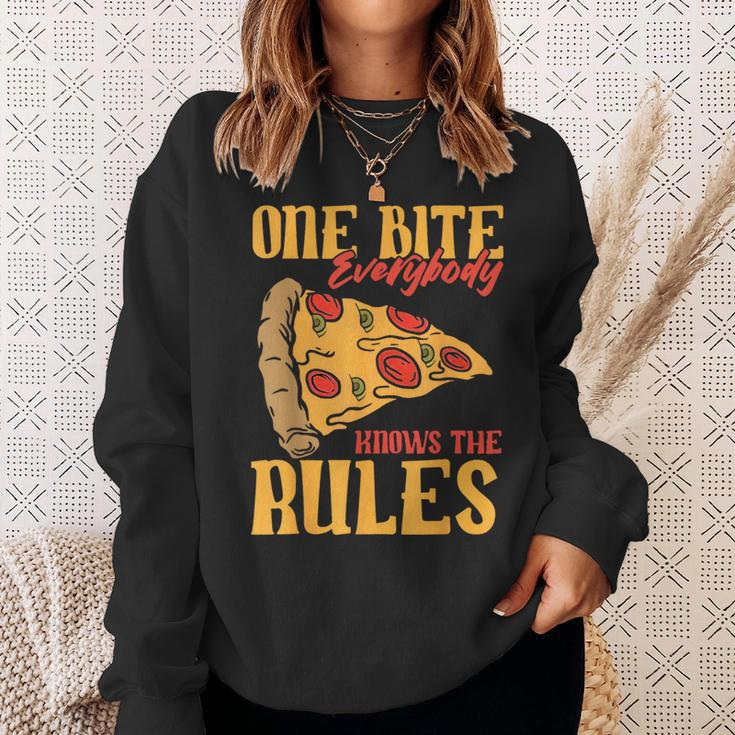 1 Bites Pizza Everybody Knows The Rules Food Lover Sweatshirt Gifts for Her