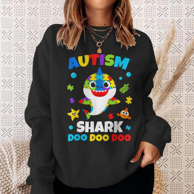 Autism Shark Puzzle Awareness Day Cute For Boys Girls Sweatshirt Gifts for Her