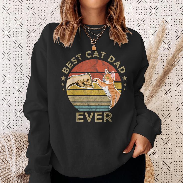 Best Cat Dad Ever Vintage Retro Daddy Father's Day Sweatshirt Gifts for Her