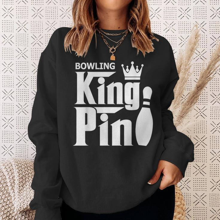 Bowling King Pin Bowling League Team Sweatshirt Gifts for Her