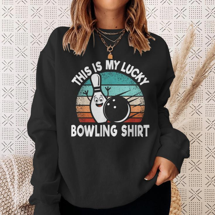 Bowling Lover Bowler This Is My Lucky Bowling Sweatshirt Gifts for Her