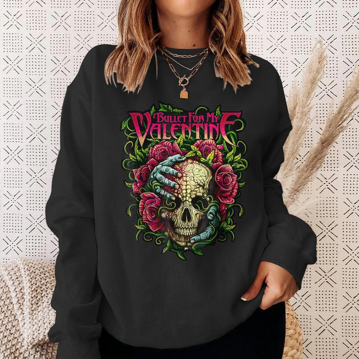 Bullet My Valentine Skull Roses And Red Blood Horror Sweatshirt Gifts for Her