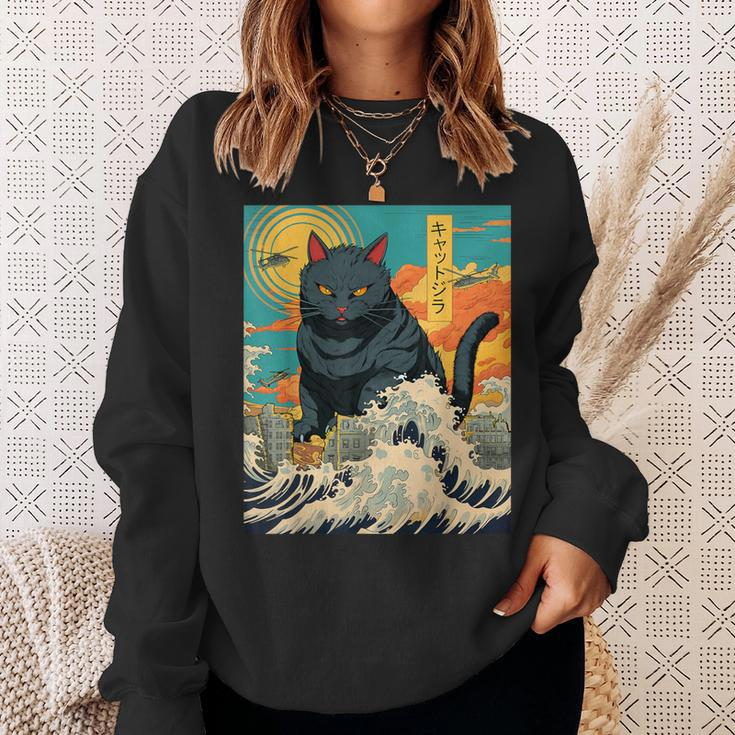 Cat Lover Catzilla Cat Owner Cat Sweatshirt Gifts for Her