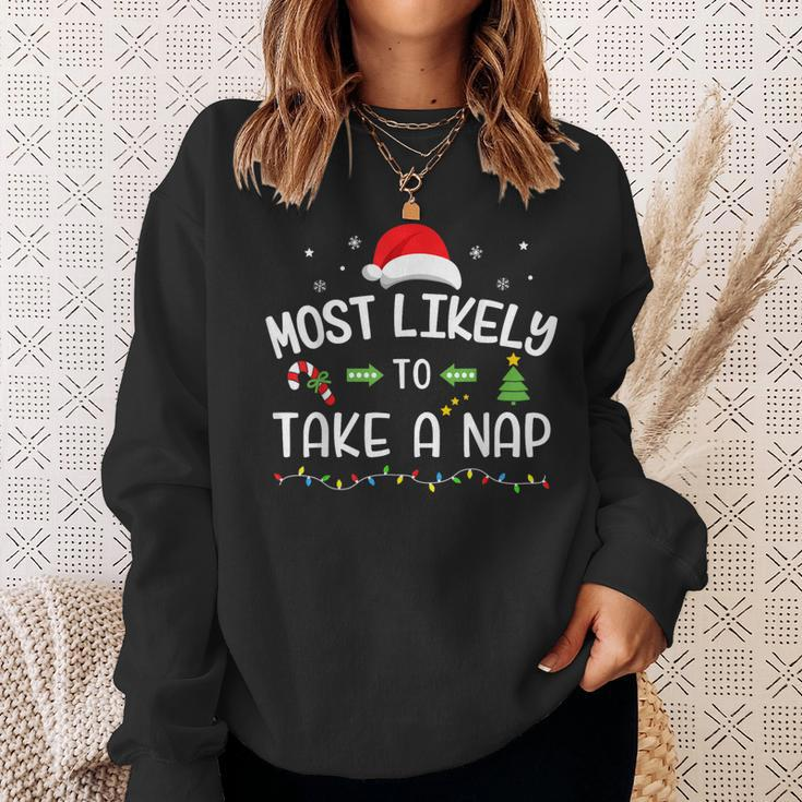 Christmas Most Likely Take A Nap Matching Family Sweatshirt Gifts for Her