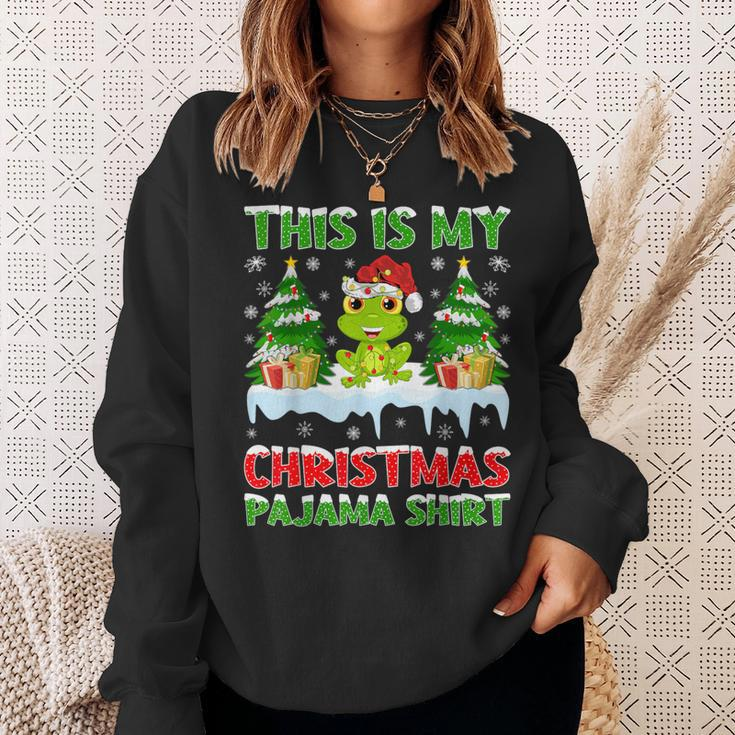 This Is My Christmas Pajama Frog Christmas Sweatshirt Gifts for Her