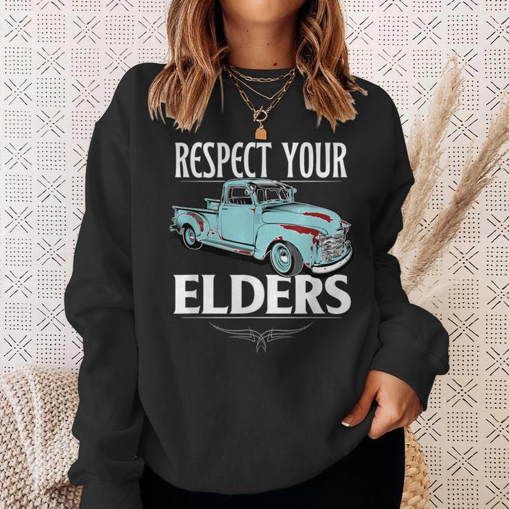 Classic Truck Guy Respect Your Elders Sweatshirt Gifts for Her