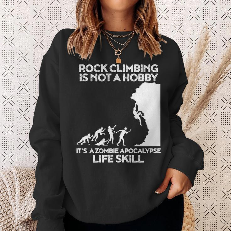 Climbing Zombie Escape Rock Climber Sweatshirt Gifts for Her