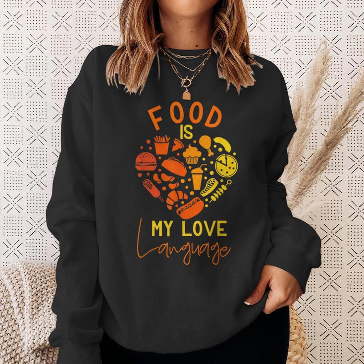 Cook Chef Foodie Retro Food Is My Love Language Sweatshirt Gifts for Her