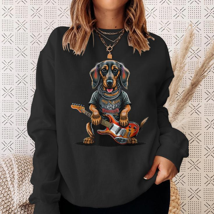 Dachshund Cute Rock And Roll Rocker Punk Sweatshirt Geschenke für Sie