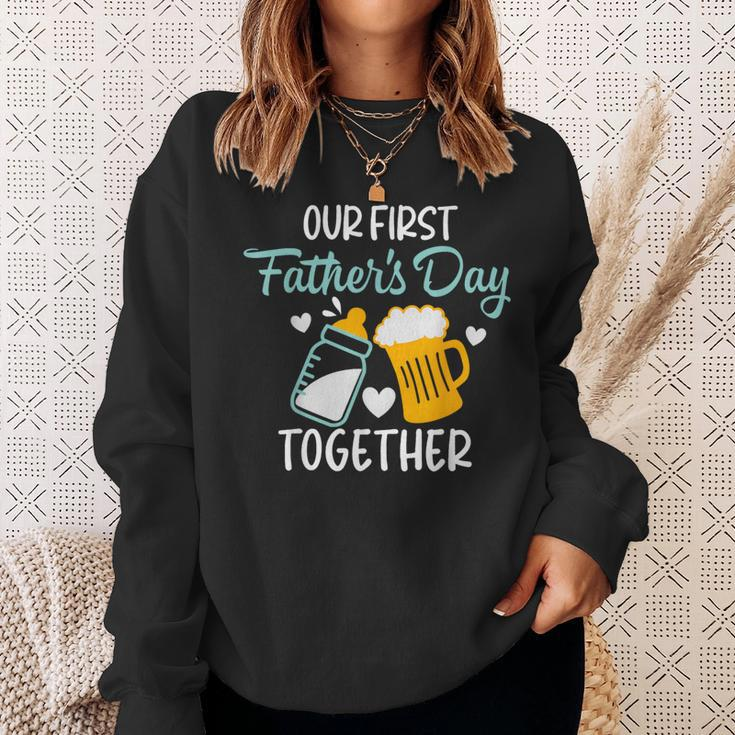 Dad And Son Our First Fathers Day Together 2023 Baby Sweatshirt Gifts for Her