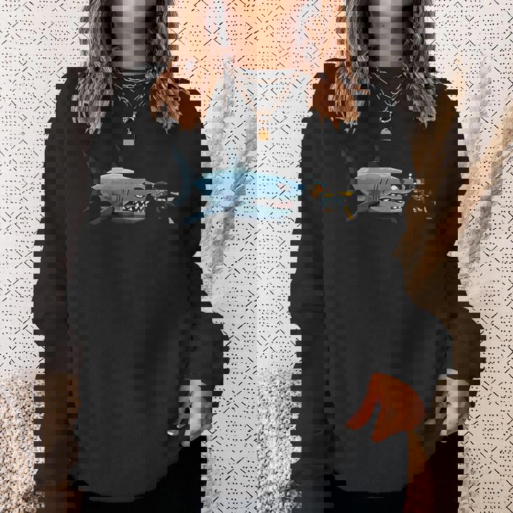 Diving Scuba Diving Deep Sea Diver Shark Novelty Sweatshirt Gifts for Her