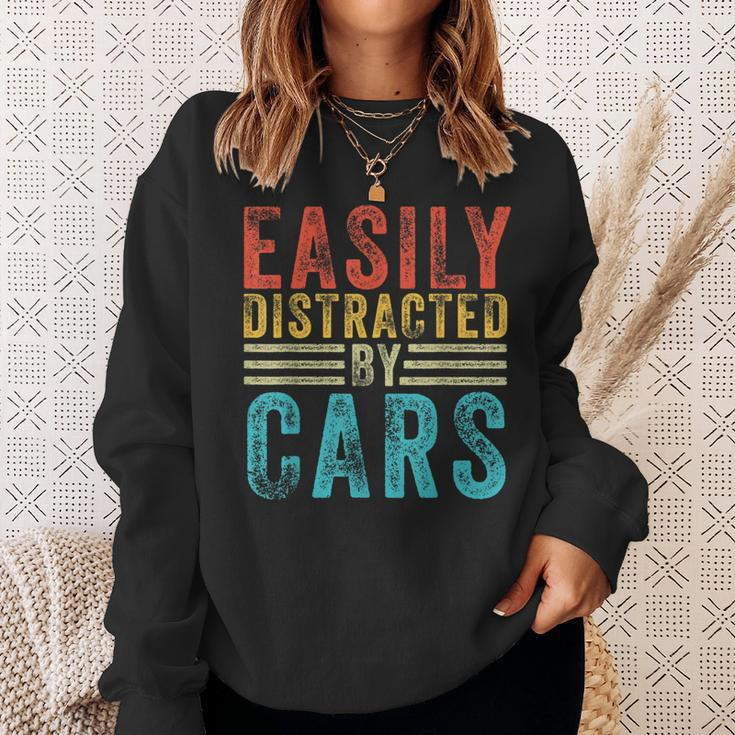 Easily Distracted By Cars Auto Mechanic Racing Car Sweatshirt Gifts for Her