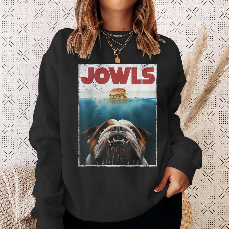English Bulldog Jowls Burger Bully Dog Mom Dog Dad Sweatshirt Gifts for Her