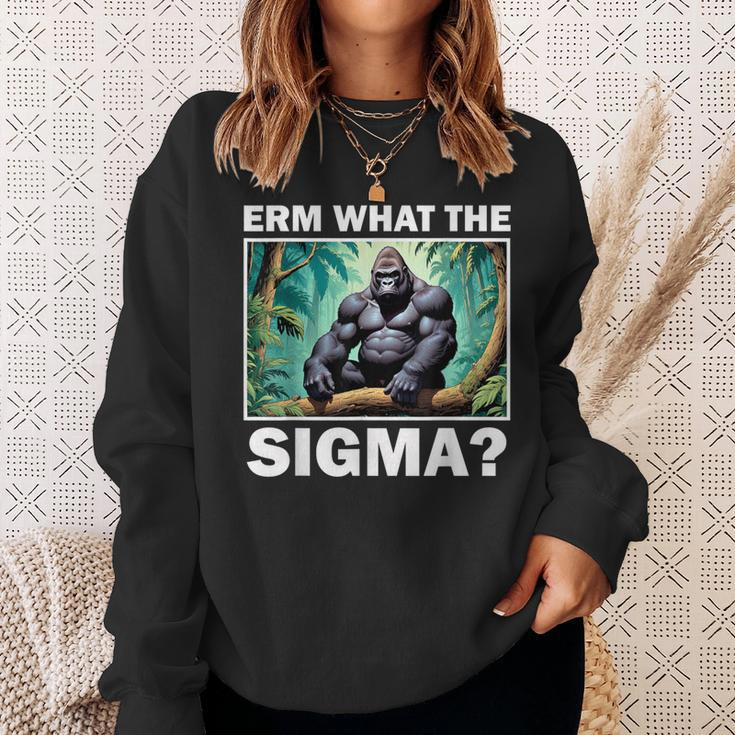 Erm What The Sigma Ironic Meme Brainrot Quote Sweatshirt Gifts for Her