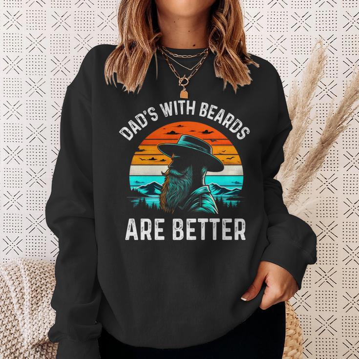 Father's Day Joke Dads With Beards Are Better Sunset Sweatshirt Gifts for Her