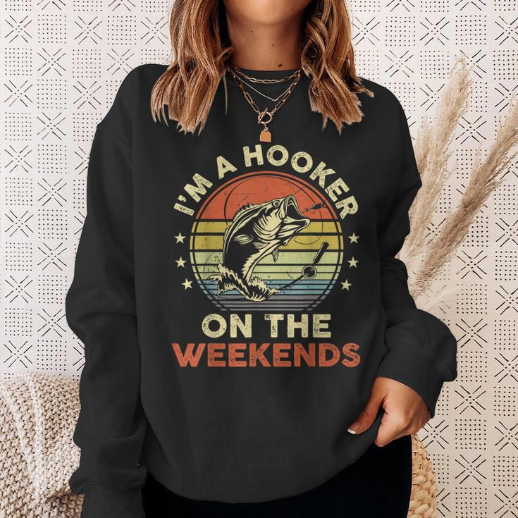 Fishing- I'm A Hooker On The Weekends Bass Fish Sweatshirt Gifts for Her