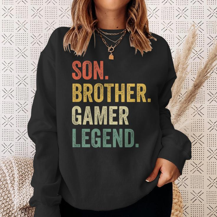 Gaming Son Brother Gamer Legend Video Game Vintage Sweatshirt Gifts for Her