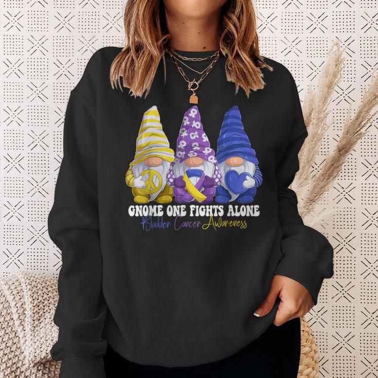 Gnomies Bladder Cancer Awareness Month Purple Ribbon Sweatshirt Gifts for Her