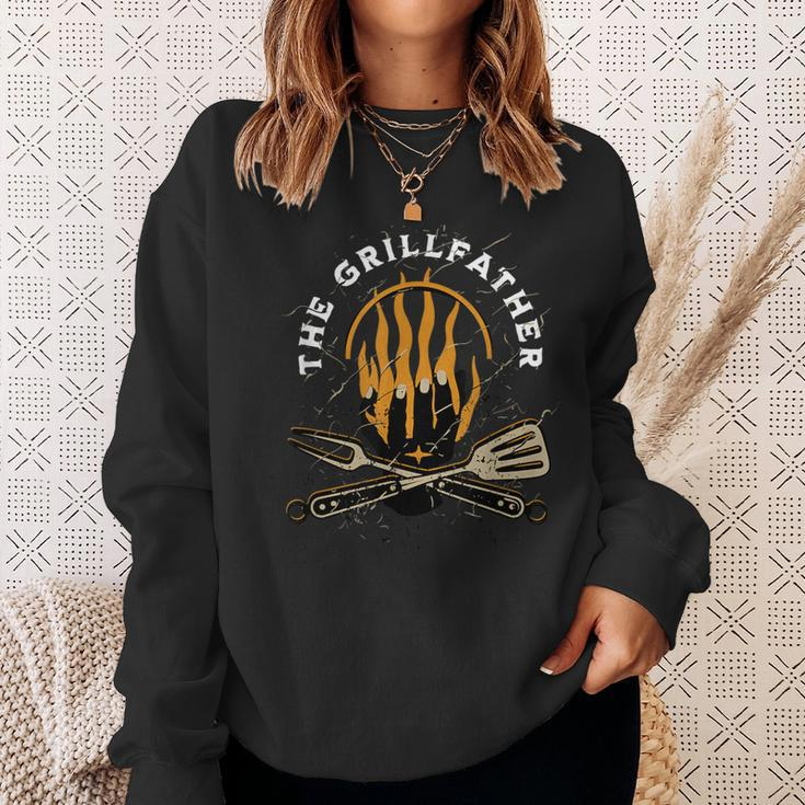 The Grillfather Bbq Fathers Day Present 2024 Sweatshirt Gifts for Her