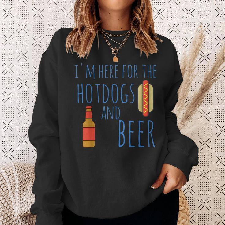 Hot Dog I'm Here For The Hotdogs And Beer Sweatshirt Gifts for Her
