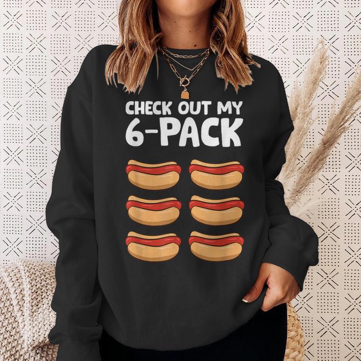 Hotdog Lover Check Out My 6 Pack Hot Dog Sweatshirt Gifts for Her