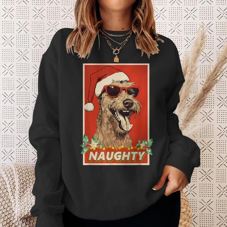 Irish Terrier Christmas Naughty Vintage Sweatshirt Gifts for Her