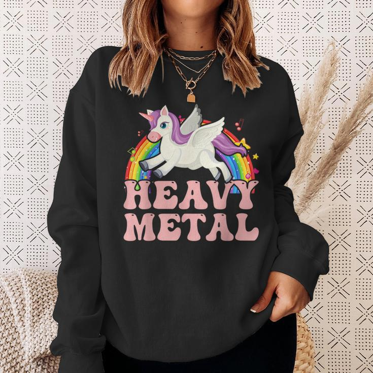 Ironic Cool Unicorn Heavy Metal Music Festival Sweatshirt Gifts for Her