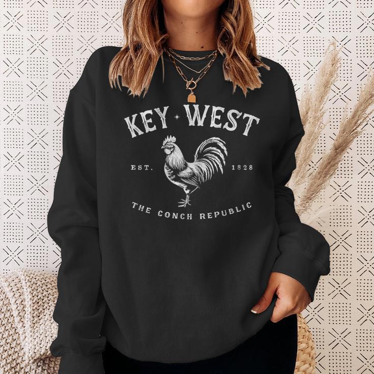 Key West Rooster Sunrise Fishing Surfing Scuba Sweatshirt Gifts for Her